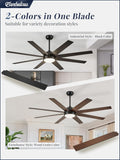 Fanbulous 72" Ceiling Fan with LED Light and Remote - Classic Black