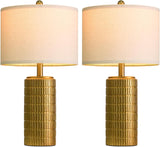 23" Brass Gold Ceramic Table Lamps, Retro Warm Gold Lamps, Vintage Bronze Decorative Lamps