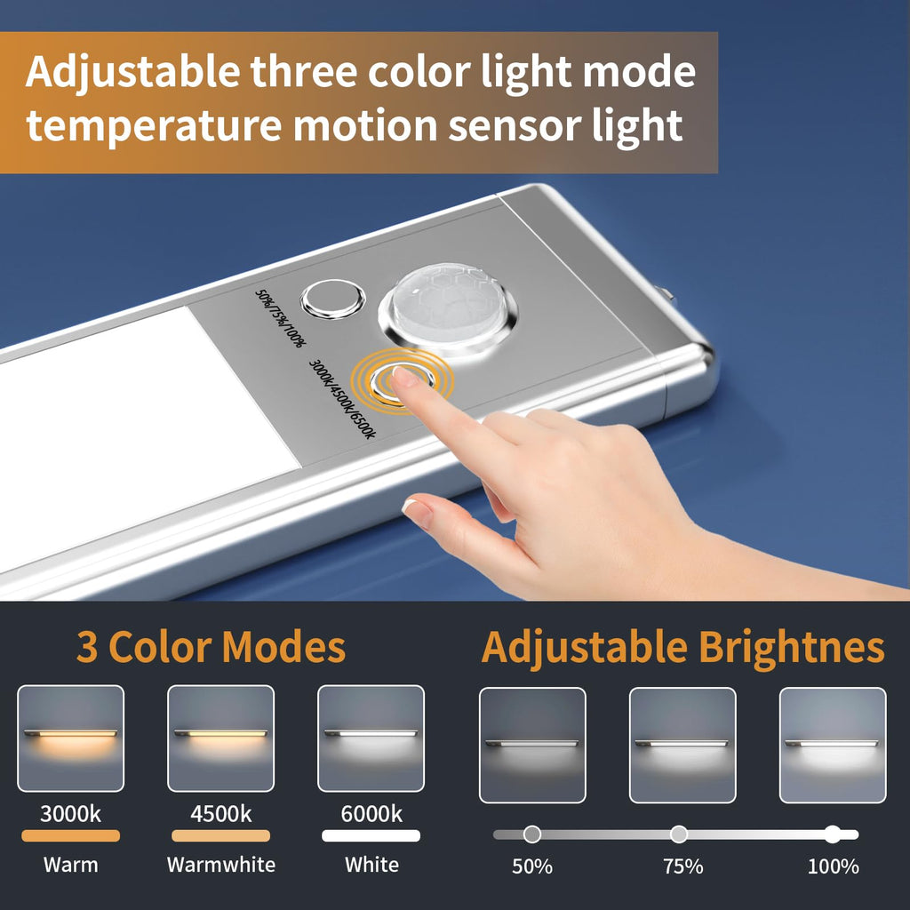 9.5" 76-LED Motion Sensor Under Cabinet Lights, Wireless