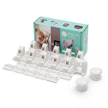 Magnetic Cabinet Locks for Baby Proofing, 10 Pack, 2 Keys