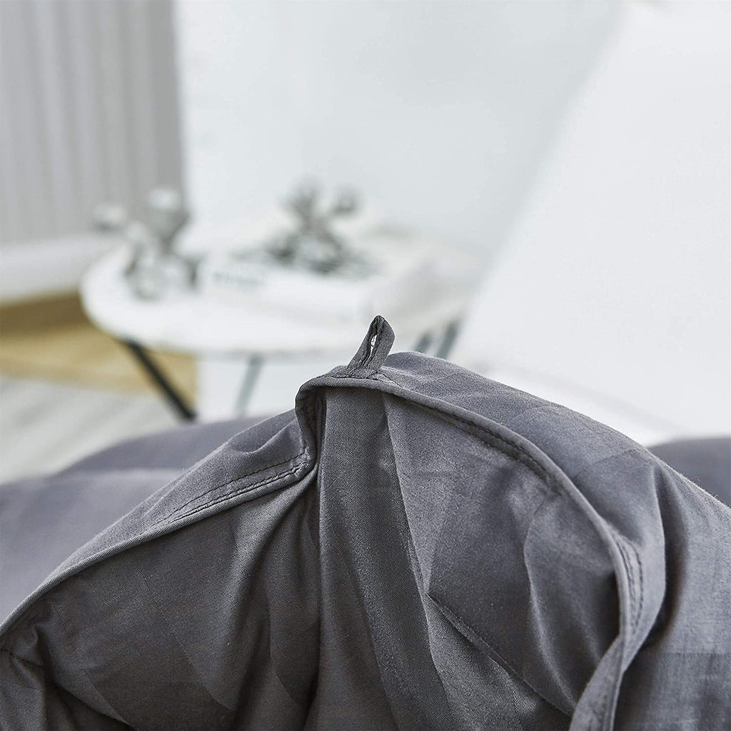 Luxurious Goose Down Comforter Duvet Insert, California King Gray Stripe Design, 1200 Thread Count 100% Egyptian