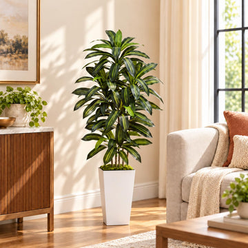 Artificial Dracaena Tree with Tall Planter, 5/6/7FT Fake Plants