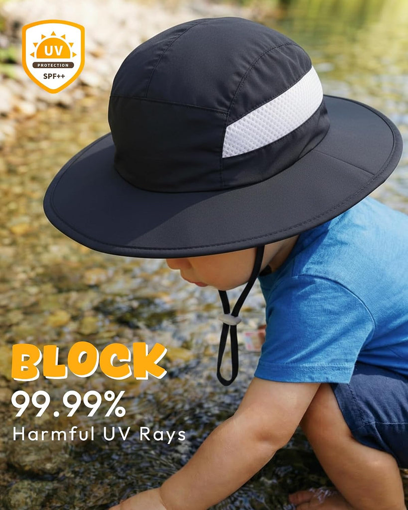 2 Pack Baby Sun Hat Infant Toddler Boys Girls Sun Protection Bucket Hat Wide Brim Summer Beach Hat