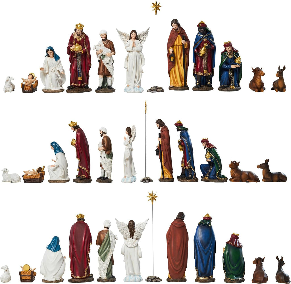 Nativity Sets for Christmas Indoor Set of 13 Pieces 11.8 Inches