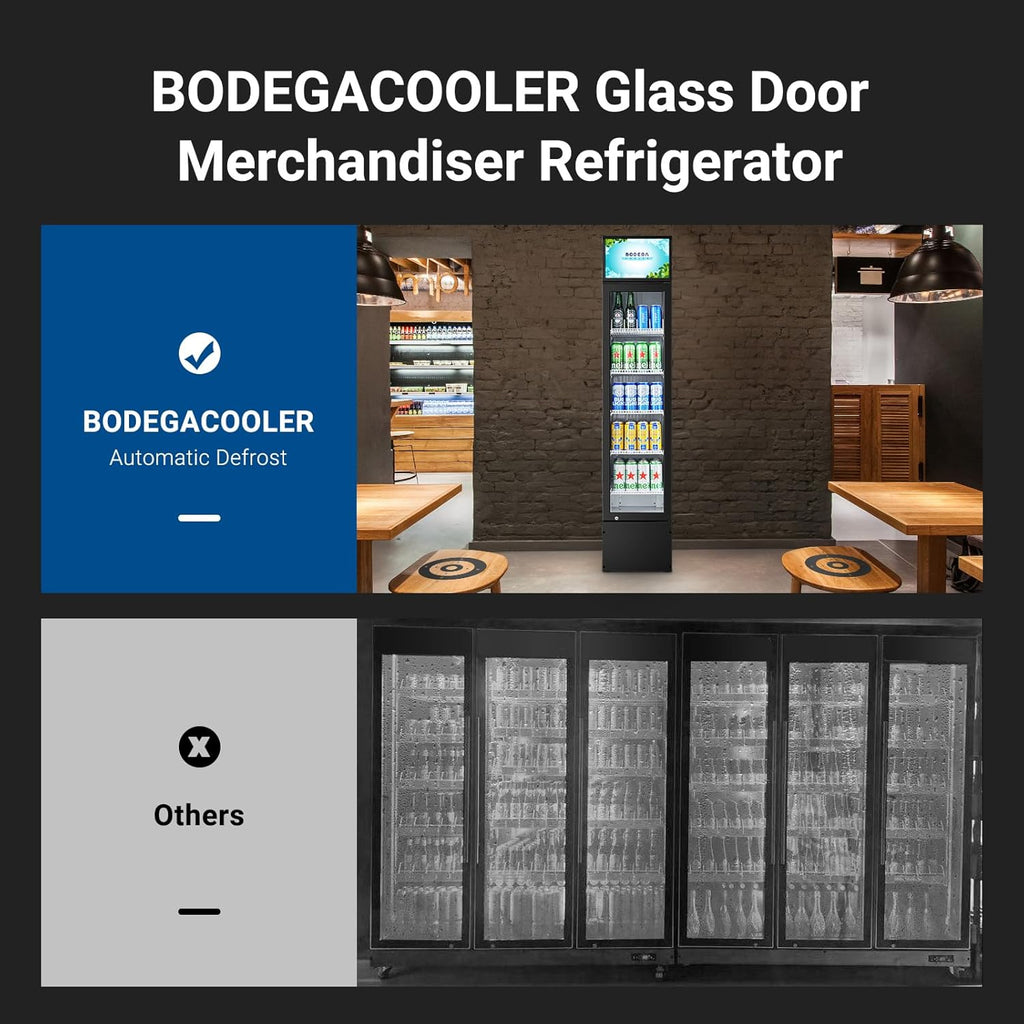 BODEGACOOLER Commercial Merchandiser Refrigerator, 5.7 Cu.Ft Single Swing Glass 
