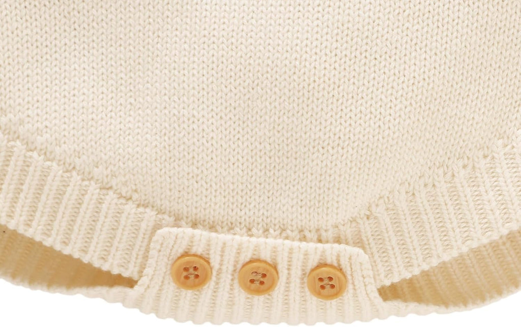 Cotton Baby Knitted Romper Girl Boy Cozy Clothes & Socks Set
