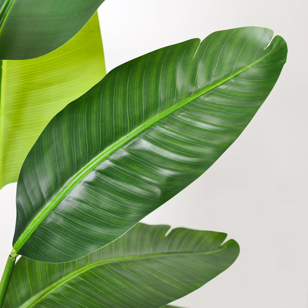 Bird of Paradise Artificial Plant 4FT, Faux Tropical Palm Tree with White Tall Planter, Large Fake Plants in Pot