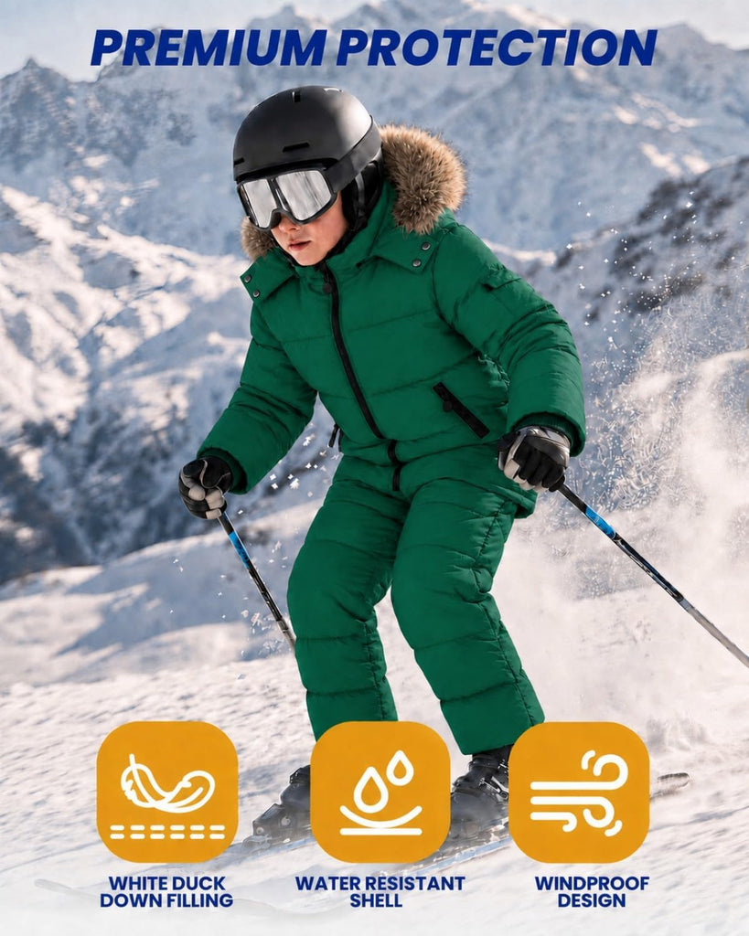 Kids Piece Insulated Snowsuit Set with Jacket and Bib Pants
