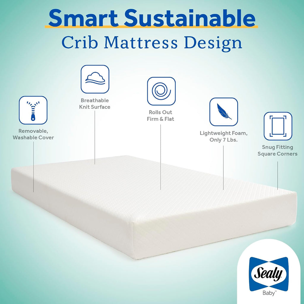 Infant & Toddler Crib Mattress - Butterfly Knit Premium Foam, Waterproof and Breathable, Non Toxic Washable Zip off