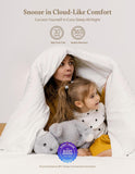 Goose Feather Down Fibers Comforter Twin, Organic Cotton Duvet Insert, All Season Warmth, Baffle Box