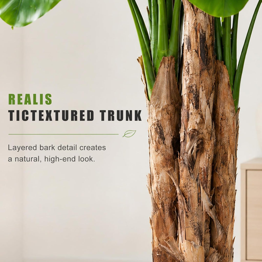 9ft Extra Tall Artificial Banana Tree, Fake Banana Leaf Plant with 24 Faux Banana Leaves, Perfect Indoor Outdoor