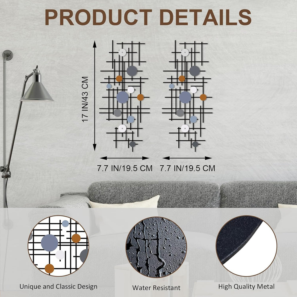 Minimalist Geometric Wall Decor Metal Wall Art - Set of 2