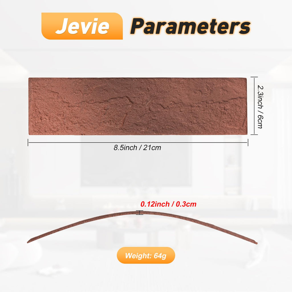 Thin Brick Veneer, 8.5" x 2.3" Faux Brick, Wall Tile, Interior and Exterior Wall, Supplied by (100pcs, RED)