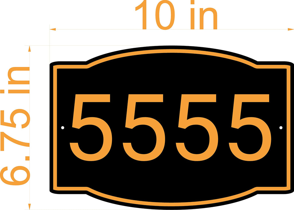 Custom House Number Sign Horizontal Black 10x6.75