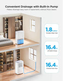 Dehumidifier for Home 4,500 Sq. Ft. 50 to 137 Pint with Pump, Drain Hose