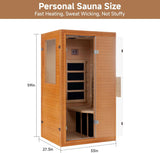 Springspa Infrared Sauna Home Sauna, Indoor Far Infrared Saunas for Home, 1 Person Canadian Hemlock Wooden Spa Room