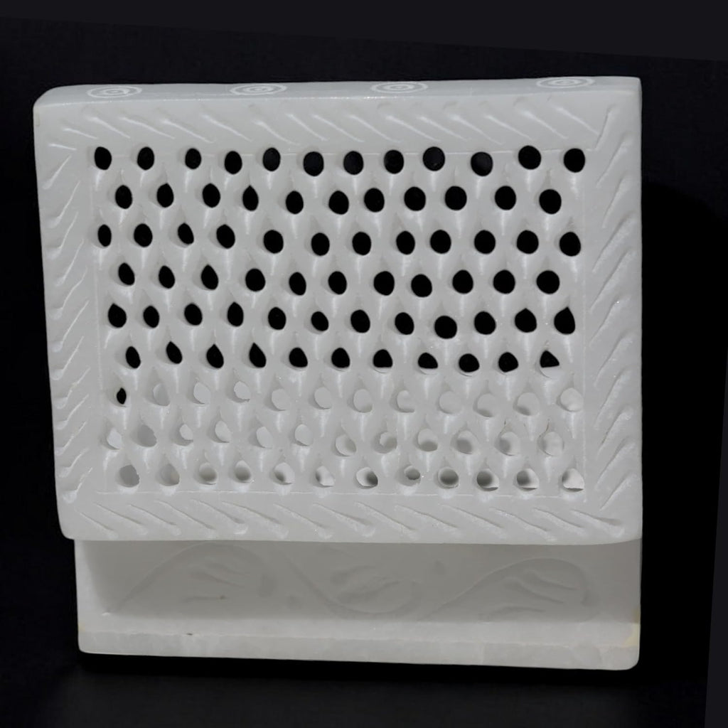Vintage Onyx Marble Alabaster Box 3x4inch - lid Hinged Footed Trinket Jewelry Box - Decorative Treasure Box