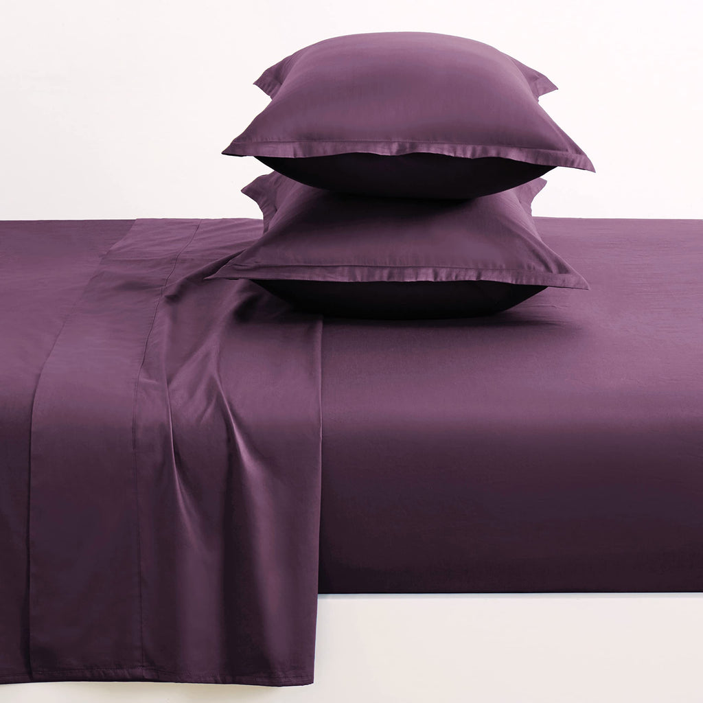 Solid Color Sheet Set Luxury Bedding Set 400 Thread Count Egyptian Cotton Long Staple Sateen Weave Breathable Silky
