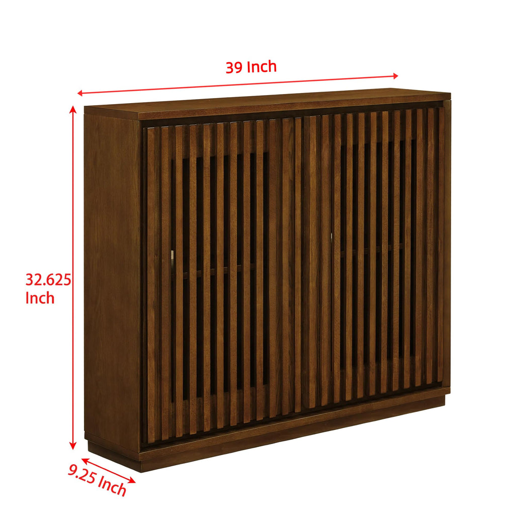 39 inch Narrow Buffet Cabinet Sideboard with Storage, Walnut, 3 Pieces