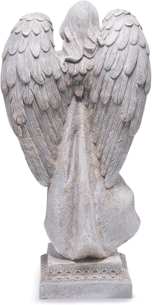 Praying Angel Garden Statue, Outdoor Memorial Angel Figurine for Garden Yard Lawn Patio, Resin Angel Sculpture