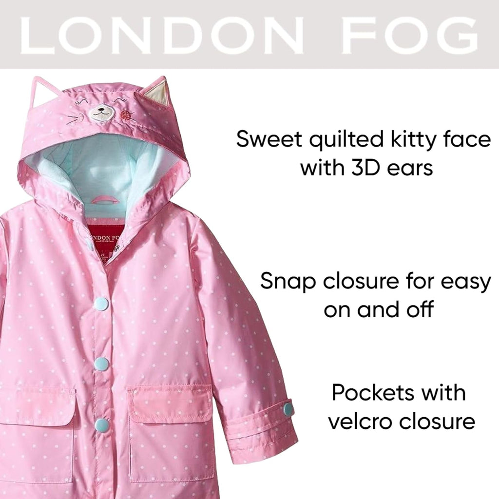 Girls Rainy Day Fun Hooded Rain Jacket Rainslicker