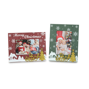 4x6 Picture Frame Christmas-Red&Green 2 Pcs in 1 set Frame can Display 4x6 Picture on the Table