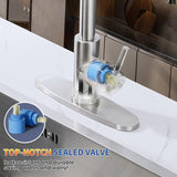 Kitchen Faucets with Pull Down Sprayer, Brushed Nickel High Arc Single Handle Stainless Steel Sink Faucet for 1 or 3