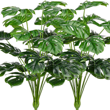 Artificial Palm Leaves Plants Faux Fake Monstera Turtle Leaf Tropical Large Palm Tree Leaves Plant Outdoor UV