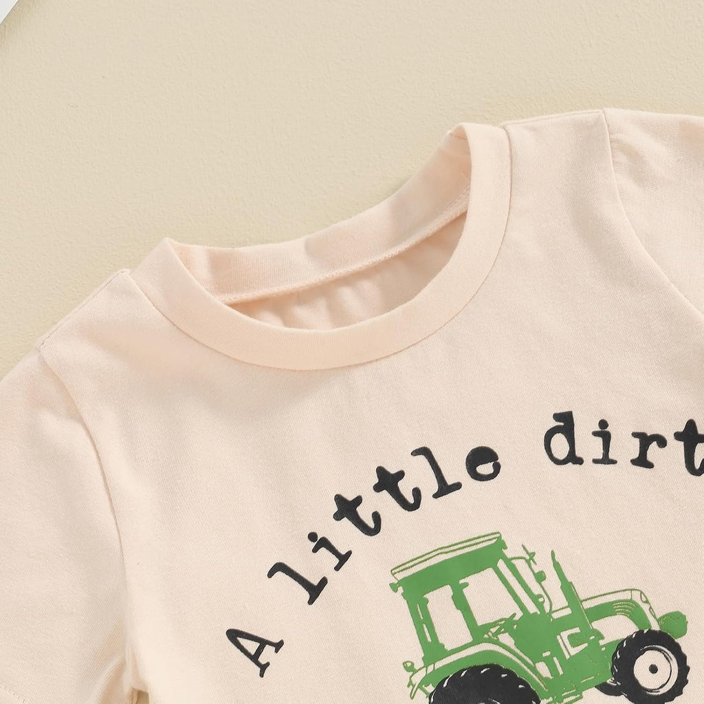 Toddler Boy Summer Outfit Infant Baby Boy Clothes Letters Short Sleeve T-shirt Top Elastic Waist Shorts Set 2Pcs
