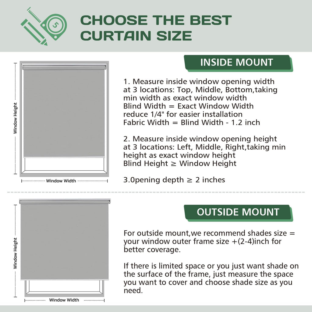 Motorized Blackout Window Shades, Remote Control Wireless and Rechargeable Window Blinds, Easy to Install Room