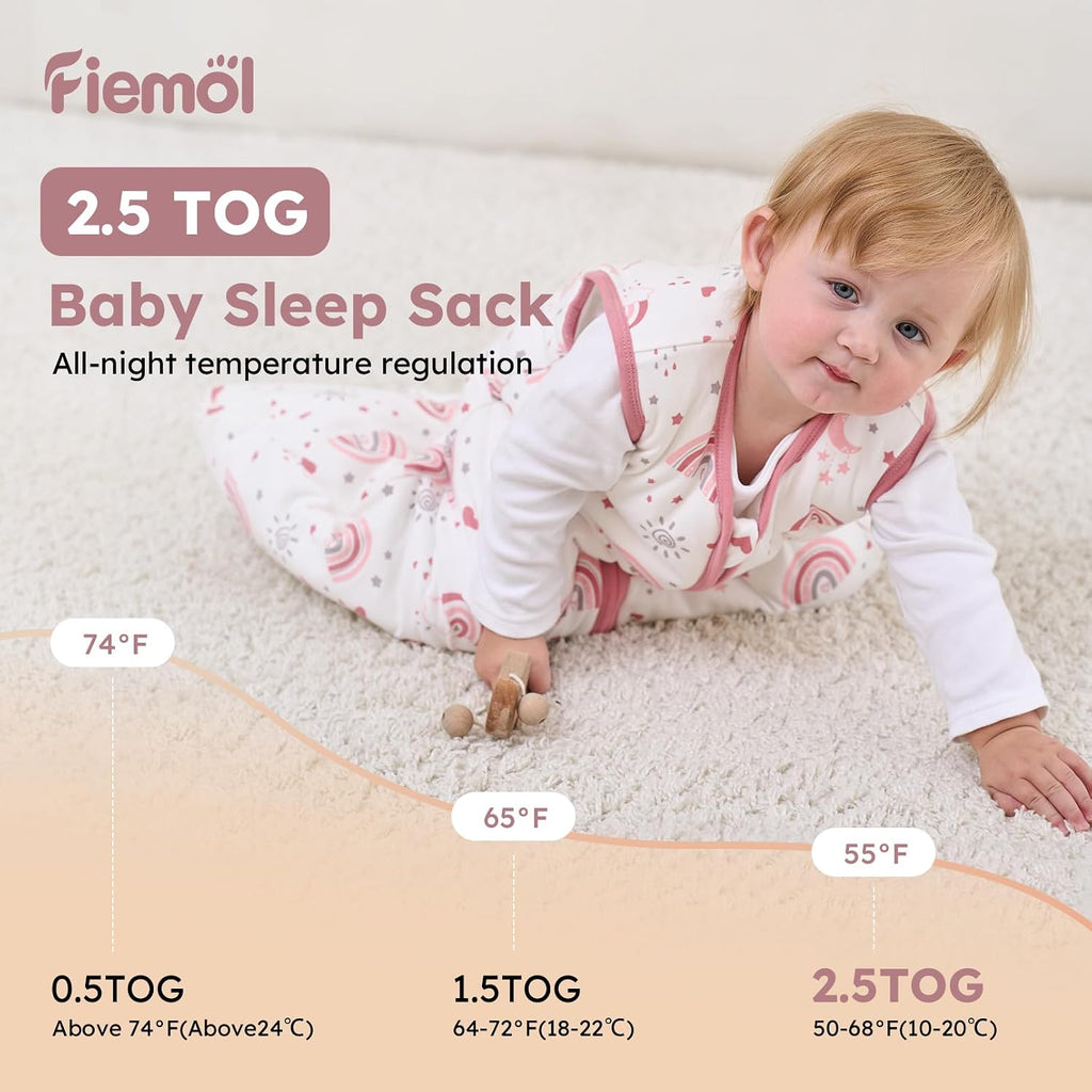 Sleep Sack 2.5 TOG Winter Cotton Wearable Blanket with Way Zipper, Warm Soft Sleeping Bag