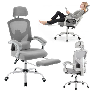 Ergonomic Office Chair with Footrest, Comfortable Desk Chair Gaming Chair