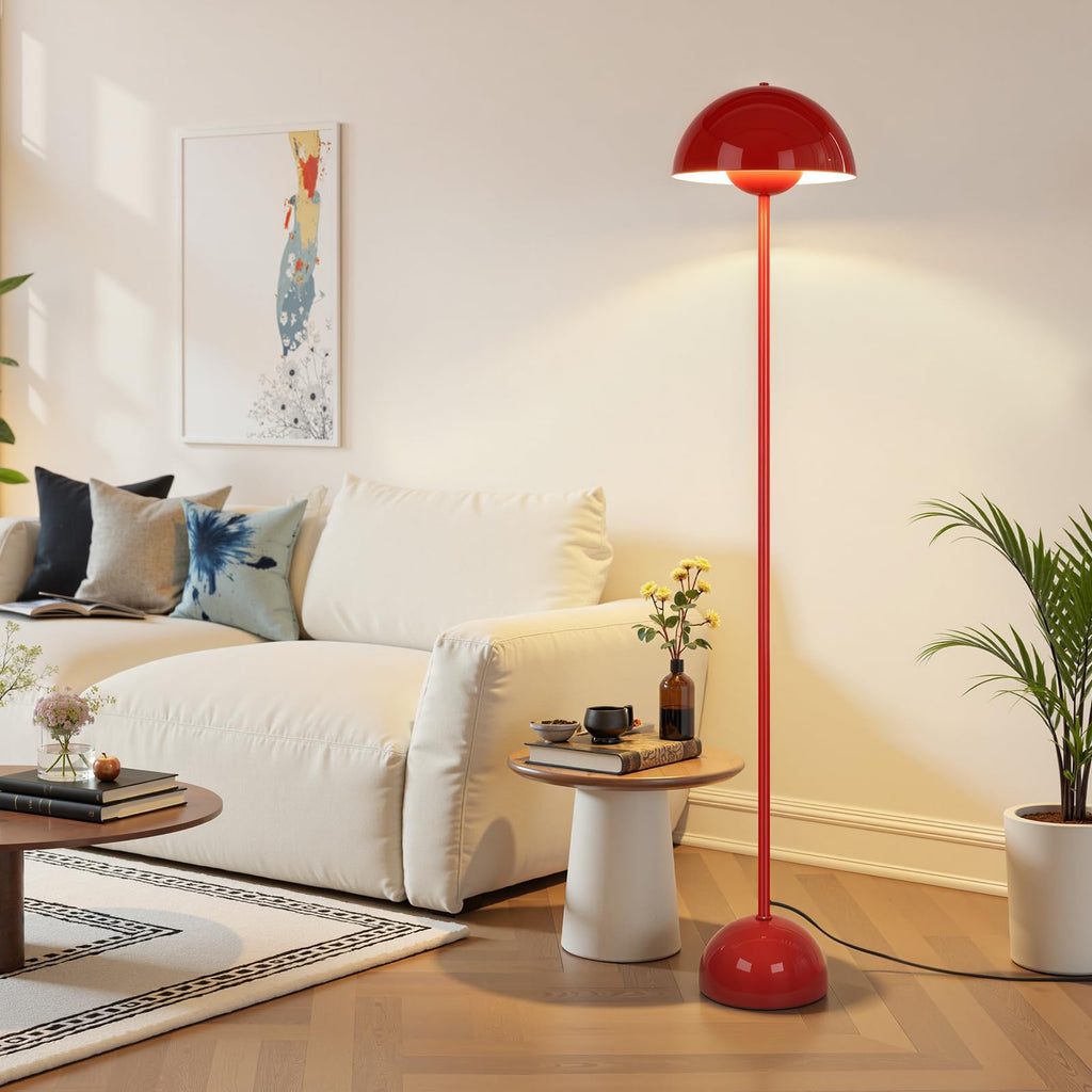 Red Floor Lamp, 66'' Industrial Standing Lamp