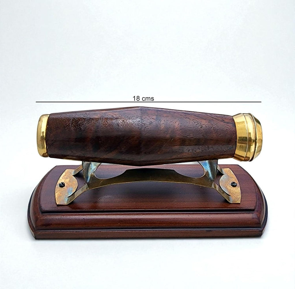 Handcrafted Brass Kaleidoscope with Premium Wooden Stand - Vintage-Inspired Kaleidoscope with Colorful Glass Patterns