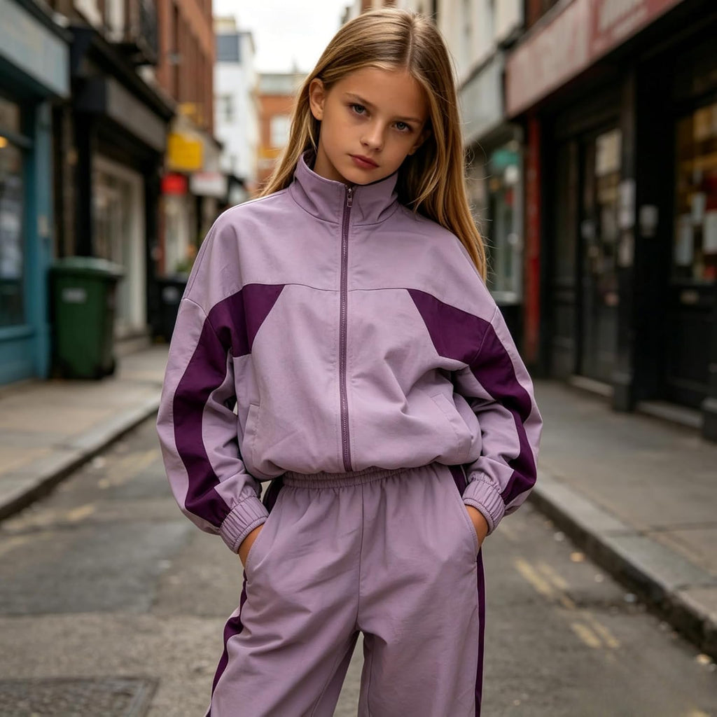 Girls Clothes 2 Piece Zip Up Sweatshirt & Pants Casual Teen Girls Fall Winter Outfit Set
