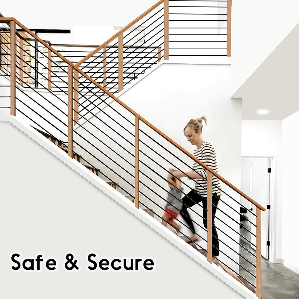 7 Pack 4.7 FT x 5/8 inch Iron Horizontal Balusters for Stair Indoor