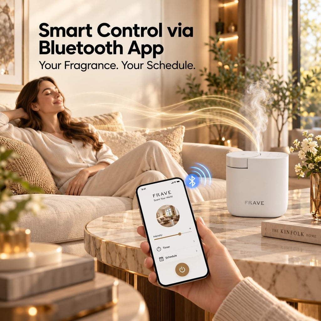 Air Lux Diffuser, Plug-in Waterless Diffuser for Essential Oil, Smart Bluetooth App Control, Covers Up to 500 sqft