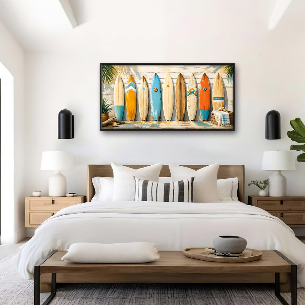 Large Surfboard Wall Art Coastal Beach Surfing Wall Decor 60"L x 30"W