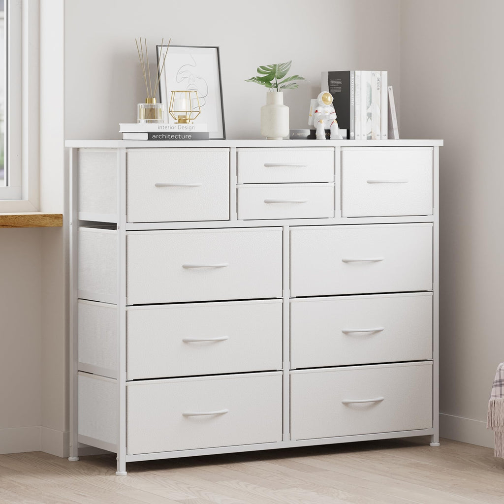 10 Drawers, Chest of Drawers for Closets, White