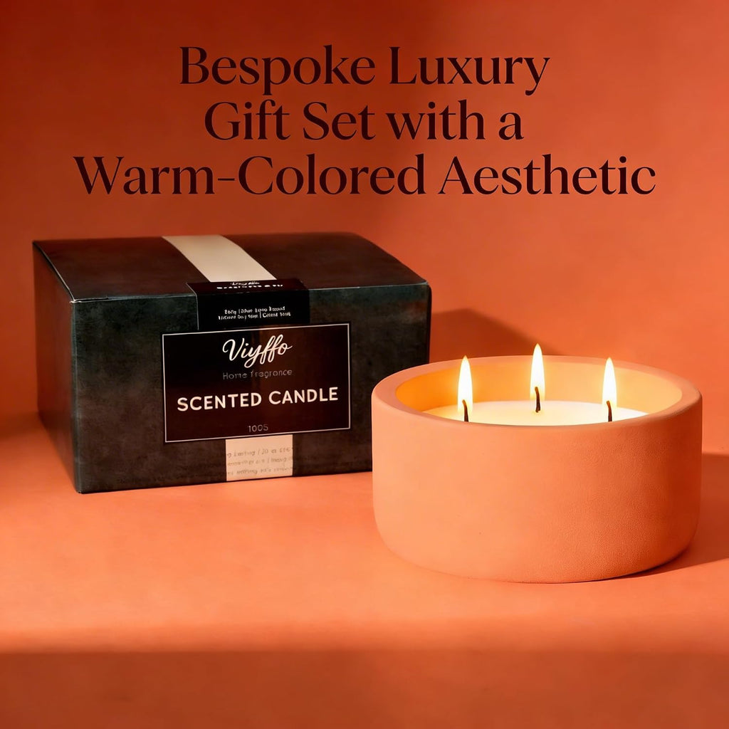 20oz Large Fall Scented Candle - Pumpkin Spice, 3 Wick Candles Scented, Non Toxic Soy Candle for Women and Men