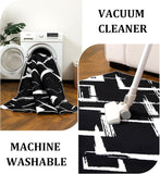 Black Modern Geometric Area Rug 8x10