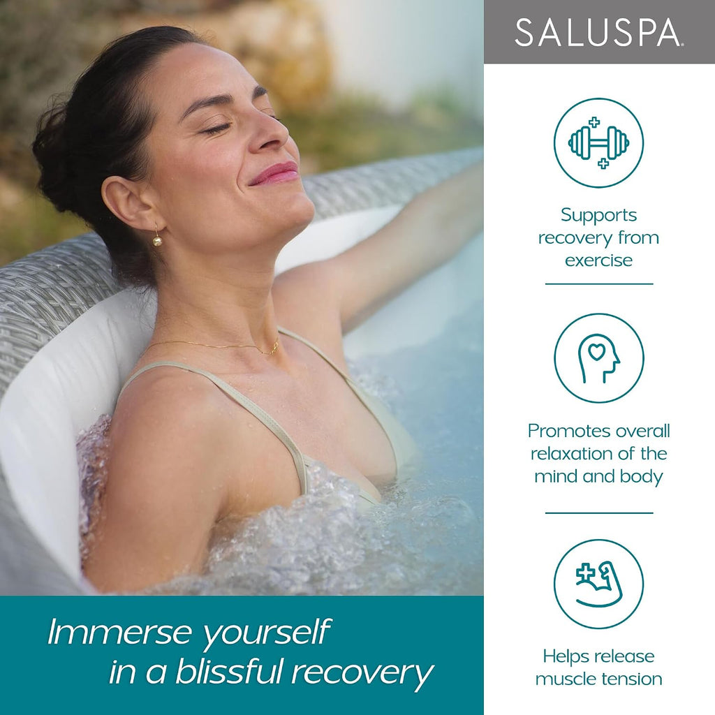 SaluSpa Cancun 2-4 Person Inflatable Hot Tub, Round Energy-Efficient Portable Spa with 120 AirJets, 71" x 26"