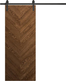 Interior Modern Barn Door 32 x 84 inches | Ego 5005 Cognac Oak | 6.6FT Rail Track Heavy Hardware Set