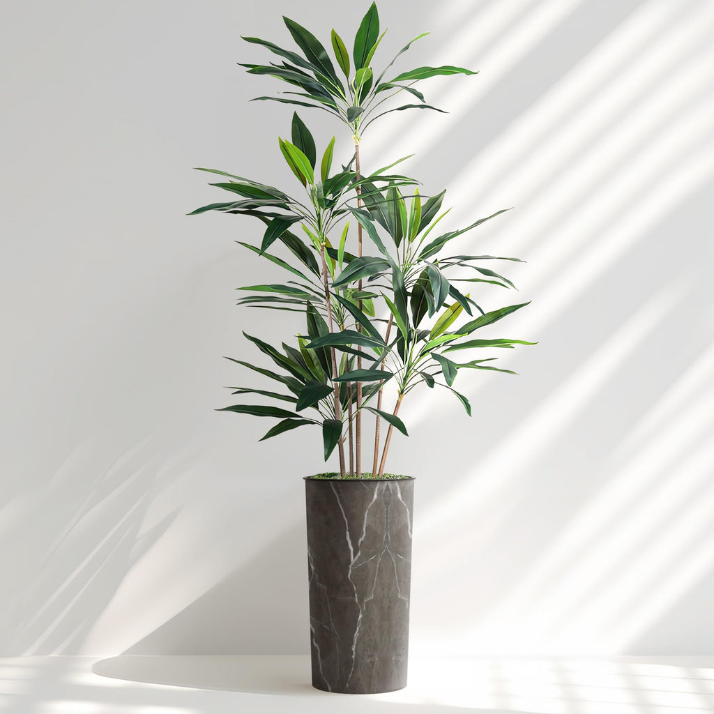 Artificial Tree in Modern Granite Effect, Fake Dracaena Tree Silk Tree for Indoor and Outdoor Home Decoration - 66"
