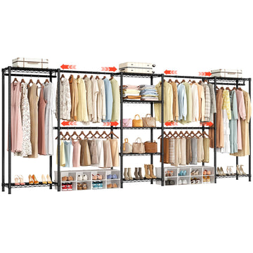 E5 Expandable Heavy Duty Large Freestanding Closet Organizer System