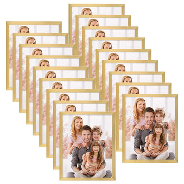 8x10 Picture Frame Set of 18, Multi Photo Frames 8 by 10 Bulk for Wall Hanging or Tabletop Display, Gold