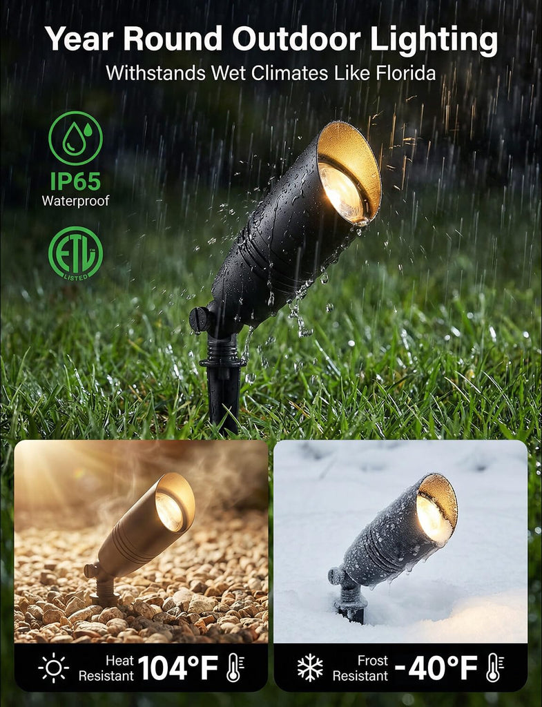 Smart RGBCW Landscape Spotlights, 12V Low Voltage Lights, 4 Pack