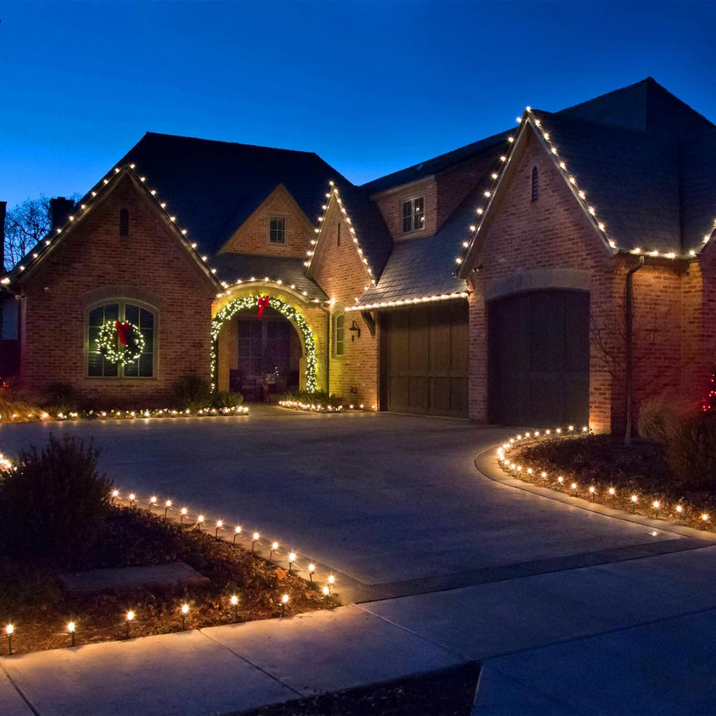 Set of 25 Warm White C9 Faceted LED Christmas Light Bulbs