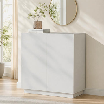31.5" Minimalist Buffet Cabinet, Sideboard with Storage, White