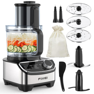 12-Cup Food Processor and Vegetable Chopper, 600W Electric Food Chopper for Slicing, Shredding, Chopping, Pureeing